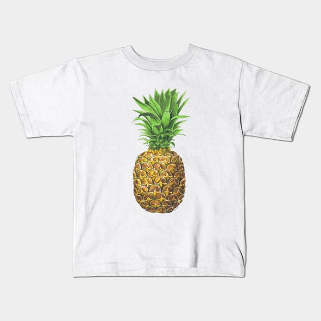 Pineapple, tropical fruit Kids T-Shirt by katerinamk